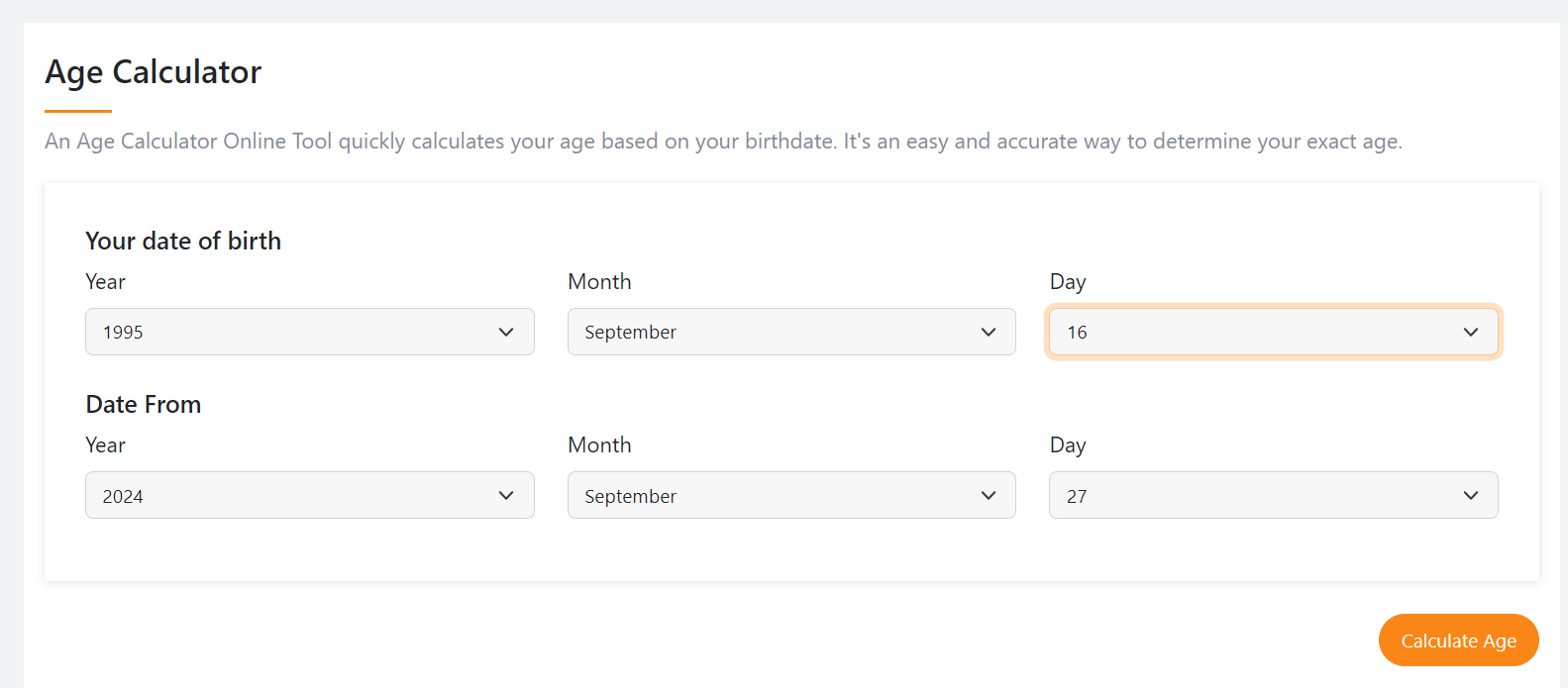 Age Calculator Online